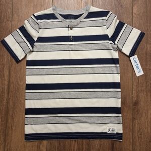 Carter's Navy, Gray and White Striped Boys Shirt NWT